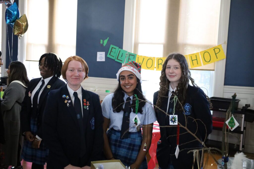 Students at the Holiday Market